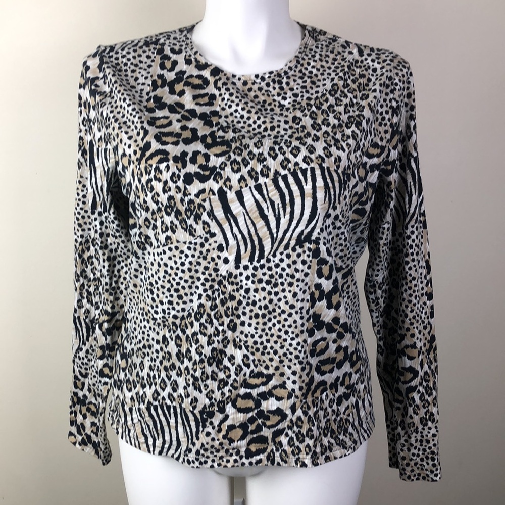 Kim Rogers Long Sleeve Top Animal Print